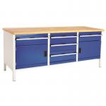 Cubio Storage Bench Mpx - H 840 X W 2000 X D 7502 Cupboards, 5 Drawers 375293