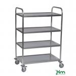 Konga stainless steel shelf trolleys with 4 shelves 825 x 500mm 375426