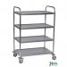 Konga stainless steel shelf trolleys with 4 shelves 825 x 500mm 375426