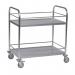 Konga stainless steel shelf trolley with side rails and 2 shelves 375427