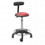 Micro Octopus Stool - Red + Footring + Backrest + Castorsadj Seat Height 53 - 72 cm 375658