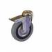 Grey Rubber Tyred, Cromeplated Castor, Single Hole 100 mm Diameter 376748