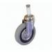 Grey Rubber Tyred, Cromeplated Castor, Single Hole 100 mm Diameter 376750