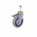 Grey Rubber Tyred, Cromeplated Castor, Single Hole 100 mm Diameter with Brake 376752
