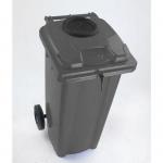 Two wheeled bins with special apertures - 2 wheeled bins with bottle bank aperture and standard lid lock 376849