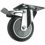 75 mm Swivel Castor Withbrake with Plate Fixing - Polypropylenerubber Zin 377222