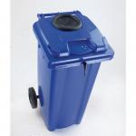 Two wheeled bins with special apertures - 2 wheeled bins with bottle bank aperture and standard lid lock 377864