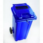 Two wheeled bins with special apertures - Confidential waste 2 wheeled bins with slot and standard lid lock 377884