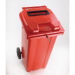 Wheelie Bin 120L - Red C/W Slot And Lid 