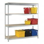 Extra heavy duty boltless galvanised steel shelving with chipboard shelves - 600kg -1800mm wide 378845