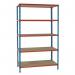 Boltless steel shelving with chipboard shelves - up to 200kg - 1200mm wide - Choice of four depths 378984