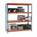 Boltless heavy duty steel shelving with chipboard shelves 2m high 379029