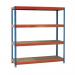 Boltless heavy duty steel shelving with chipboard shelves 2m high 379029