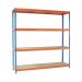 Boltless heavy duty steel shelving with chipboard shelves 2m high 379221