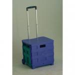Folding Shopping Cart With Lid Blue/Gree