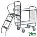 Konga order picking trolleys with retractable steps and 2 shelves 380199