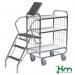 Konga order picking trolleys with retractable steps and 3 shelves 380200