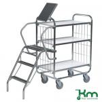Flexible 3 Shelf Trolley With Ladder 