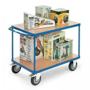 Fetra heavy duty laminated wood shelf trolleys, platform L x W - 1000