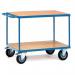 Fetra heavy duty laminated wood shelf trolleys, platform L x W - 1000 x 700mm and two shelves 381602