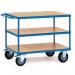 Fetra heavy duty laminated wood shelf trolleys, platform L x W - 1000 x 700mm and three shelves 381604