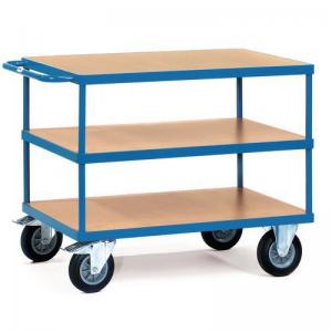 Fetra heavy duty laminated wood shelf trolleys, platform L x W - 1200