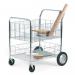 Chrome plated mailroom trolley with removable shelf 382102