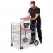 Chrome plated mailroom trolley with removable shelf 382102