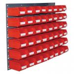 Wall mounted louvre panel and small parts bin kits 48 bins, choice of colour 382568