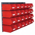 Wall mounted louvre panel and small parts bin kits 16 bins, choice of colour 382578