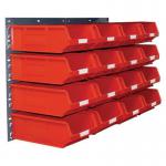 Wall mounted louvre panel and small parts bin kits 16 bins, choice of colour 382579