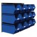 Wall mounted louvre panel and small parts bin kits 12 bins, choice of colour 382580