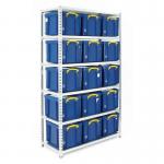 Really Useful Box® boltless steel shelf archive storage with containers - Galvanised shelving complete with 15 opaque boxes 382929