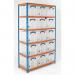 Really Useful Box® boltless steel shelf archive storage with containers- Painted shelving complete with 15 clear bins 382930