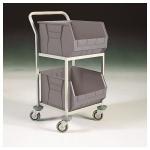 Mobile small parts bin storage trolleys - 2 bins 383414