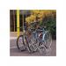 Heavy duty twin level floor mounted cycle rack - 5 bike capacity 383476