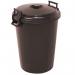 Heavy duty 100L dustbin with clip on lid 383727