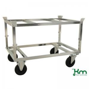 Konga galvanised Euro-pallet dollies, 655 - 835mm adjustable height