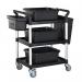 Three tier plastic utility shelf trolley with accessories 384017