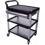 Plastic shelf trolleys with drawers - with 3 shelves and 1 drawer 384021