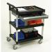 Plastic shelf trolleys with drawers - with 3 shelves and 1 drawer 384021