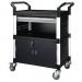 Plastic shelf trolleys with drawers - with 3 shelves, 1 drawer, sides and back panels 384022