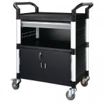 3 Shelves Utility Tool Trolley W/ One Dr