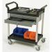 Plastic shelf trolleys with drawers - with 2 shelves and 2 drawers 384023