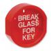 The photo captures a Slingsby Fire & Safety Break glass key holder box with a printed glass insert. The box is made of durable material and features a clear glass front, allowing easy access to the breakable key inside. The printed glass displays important safety information, making it a practical addition to any workplace.