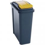 Coloured lid recycling bins, 25L yellow 384283