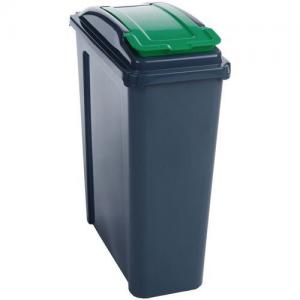 Coloured lid recycling bins, 25L green 384284
