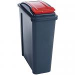 Coloured lid recycling bins, 25L red 384285