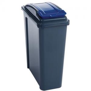 Coloured lid recycling bins, 25L blue 384286