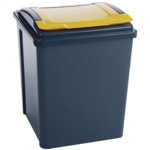 Coloured lid recycling bins, 50L yellow 384287